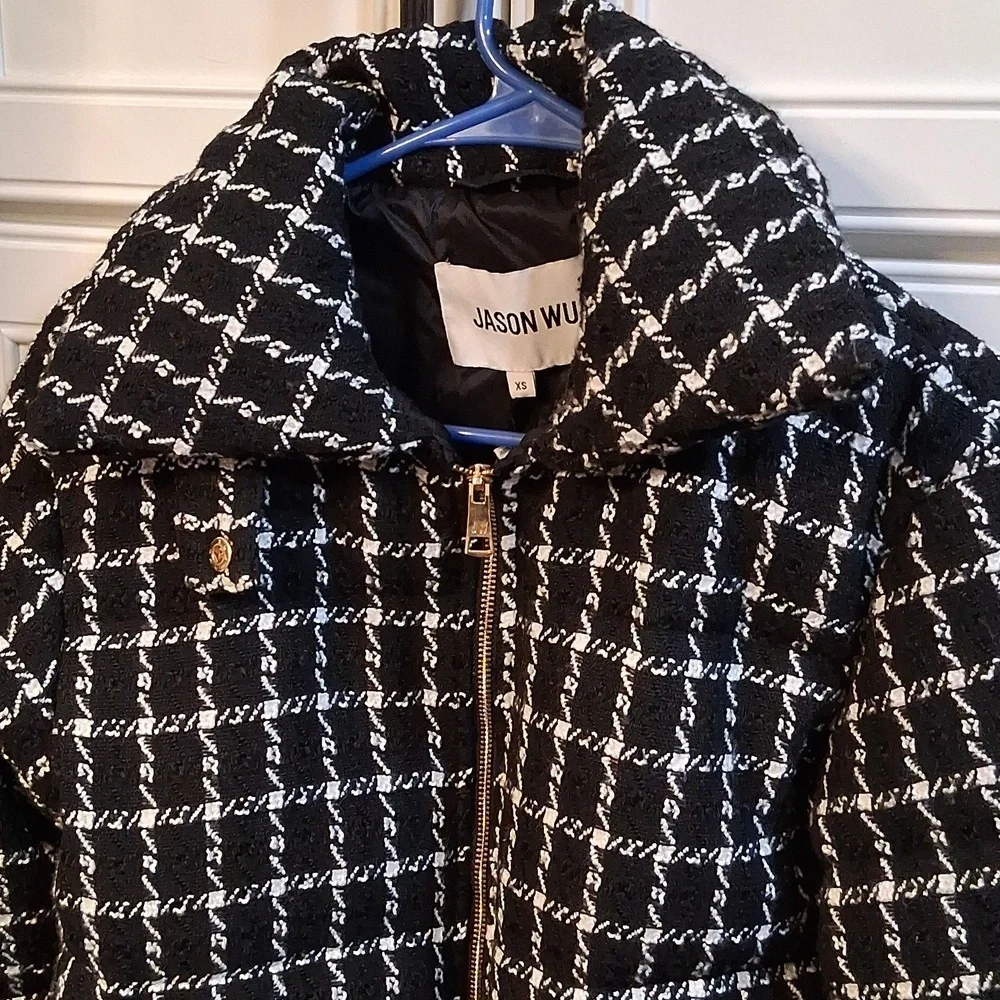 NWT Jason Wu Black & White Tweed Puffer - Picture 3 of 9